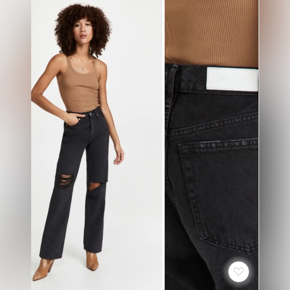 NWT. Levi’s Re/Done Redone High Rise Loose fit straight jeans, distressed black